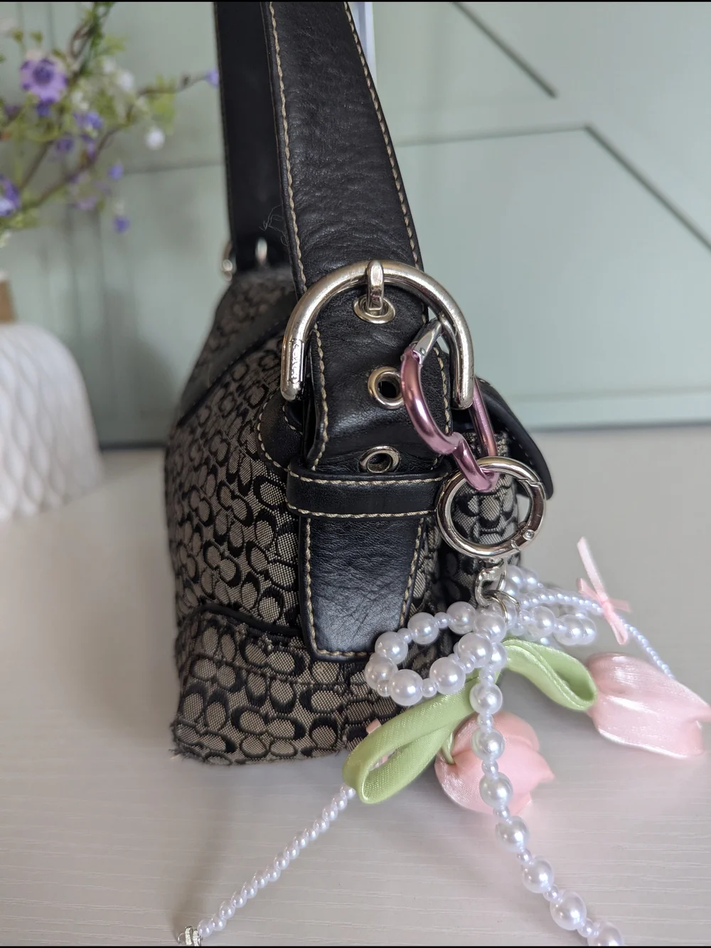 Vintage Coach Soho Signature Buckle Flap Shoulder Bag